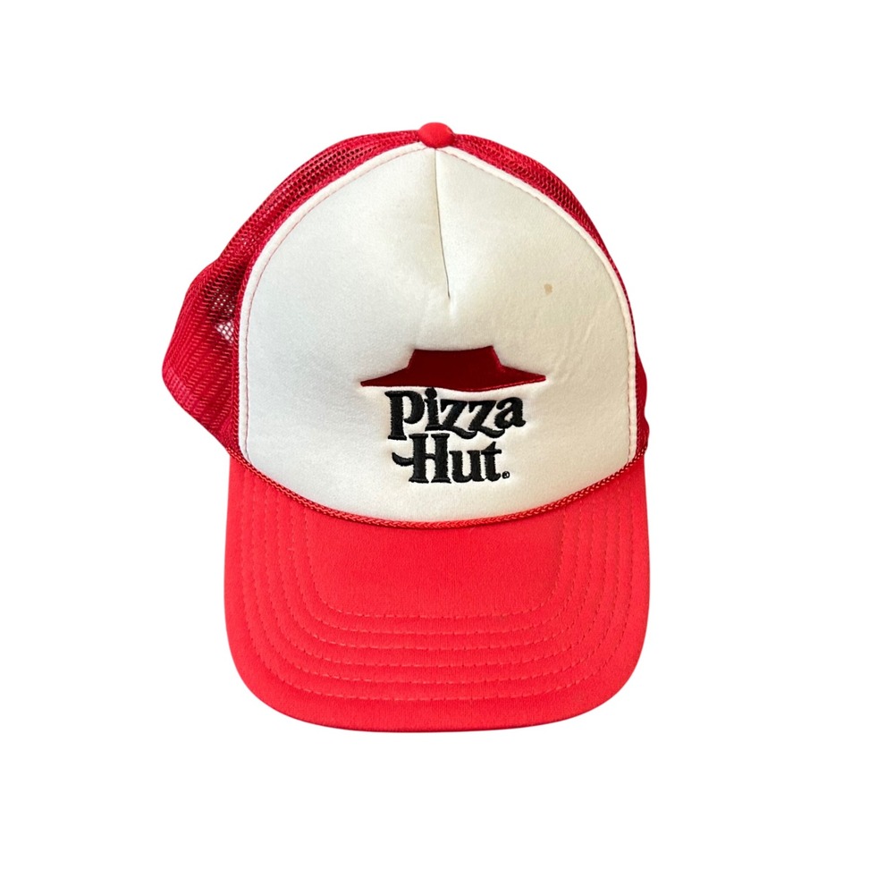 Pizza Hut Otto Cap Vintage Style Red White Mesh Foam Trucker Hat Snapback 39-165
